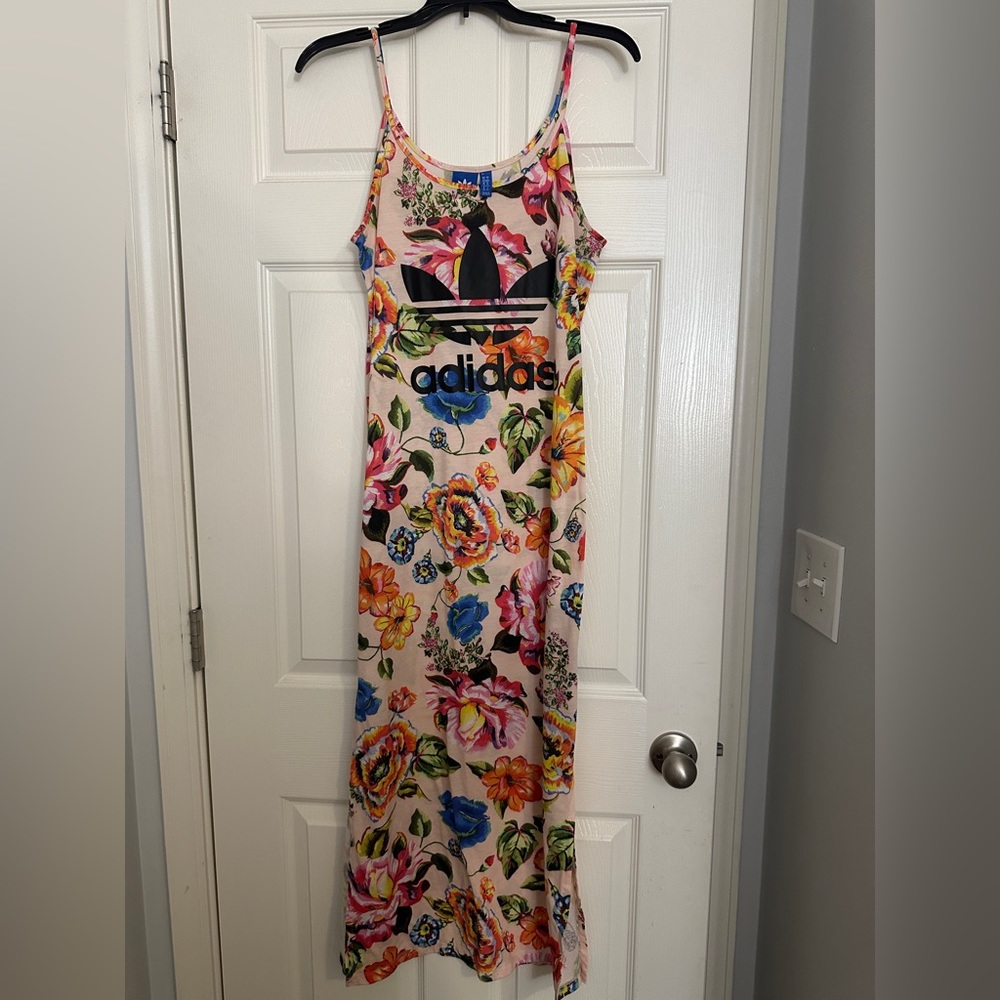 Adidas Dresses | Adidas Originals Floralita Maxi Long Floral Dress Size S